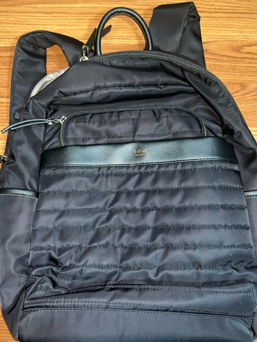 Tutilo Black  Quilted Backpack